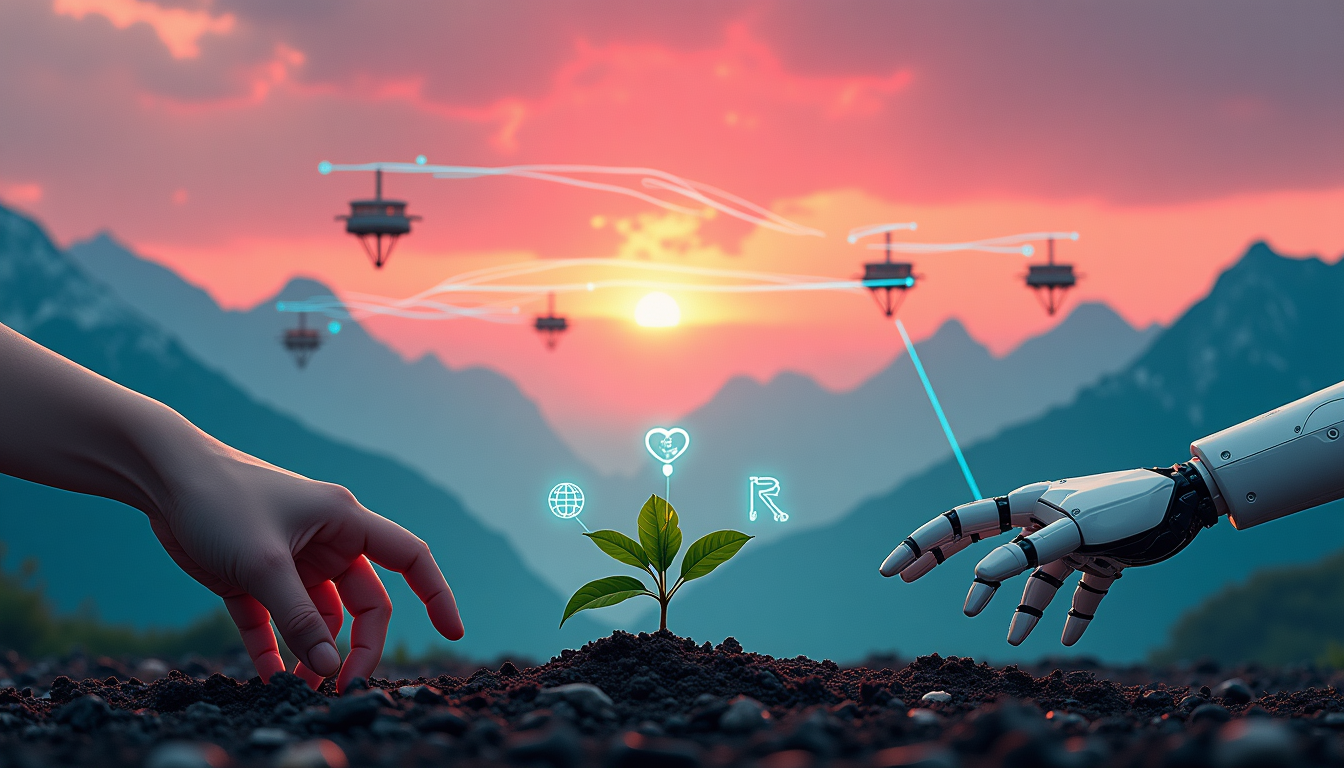 Hands exchanging a plant